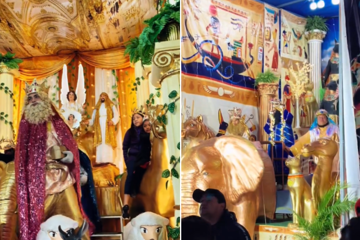 Sets de Reyes de Magos en Monumento a la Revolución en CDMX.   Foto: Captura de pantalla del video de TikTok de Cocina Delirante Oficial