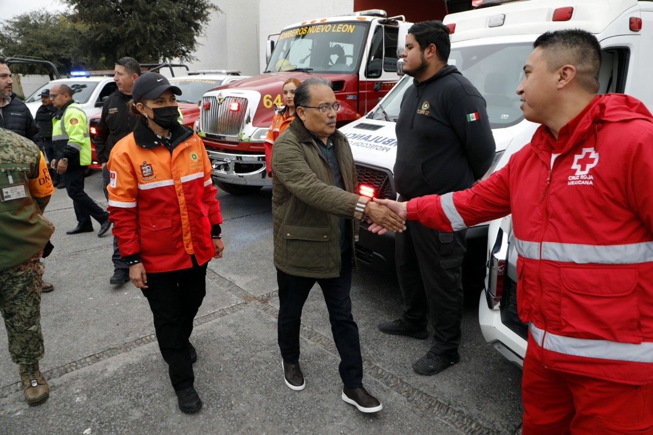 El Alcalde Andrés Mijes destacó la importancia de trabajar en equipo con autoridades federales, estatales y municipales. Foto: Gobierno de Escobedo.