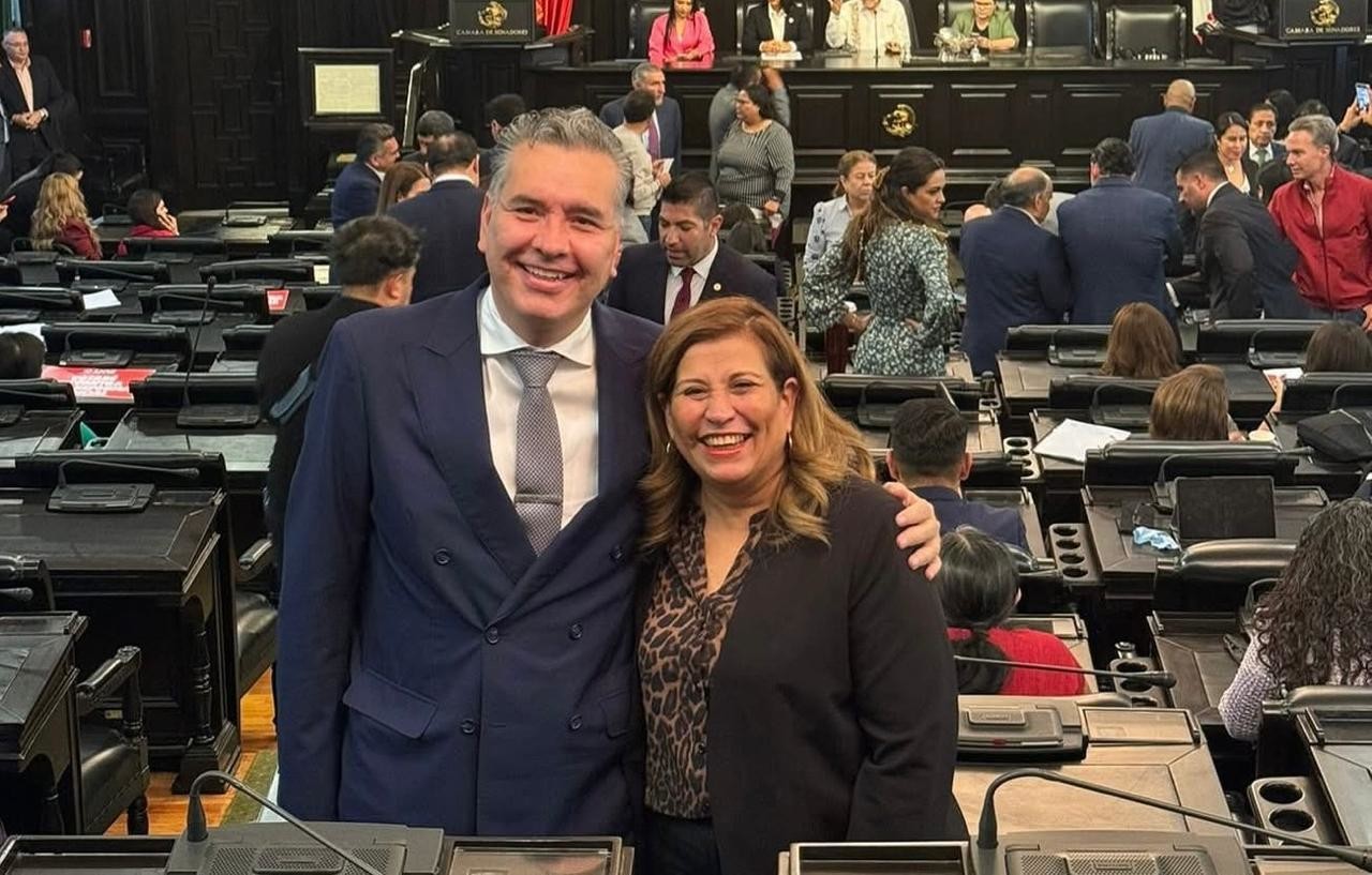 Waldo Fernández y Judith Díaz en la Cámara de Senadores. Foto: Waldo Fernández