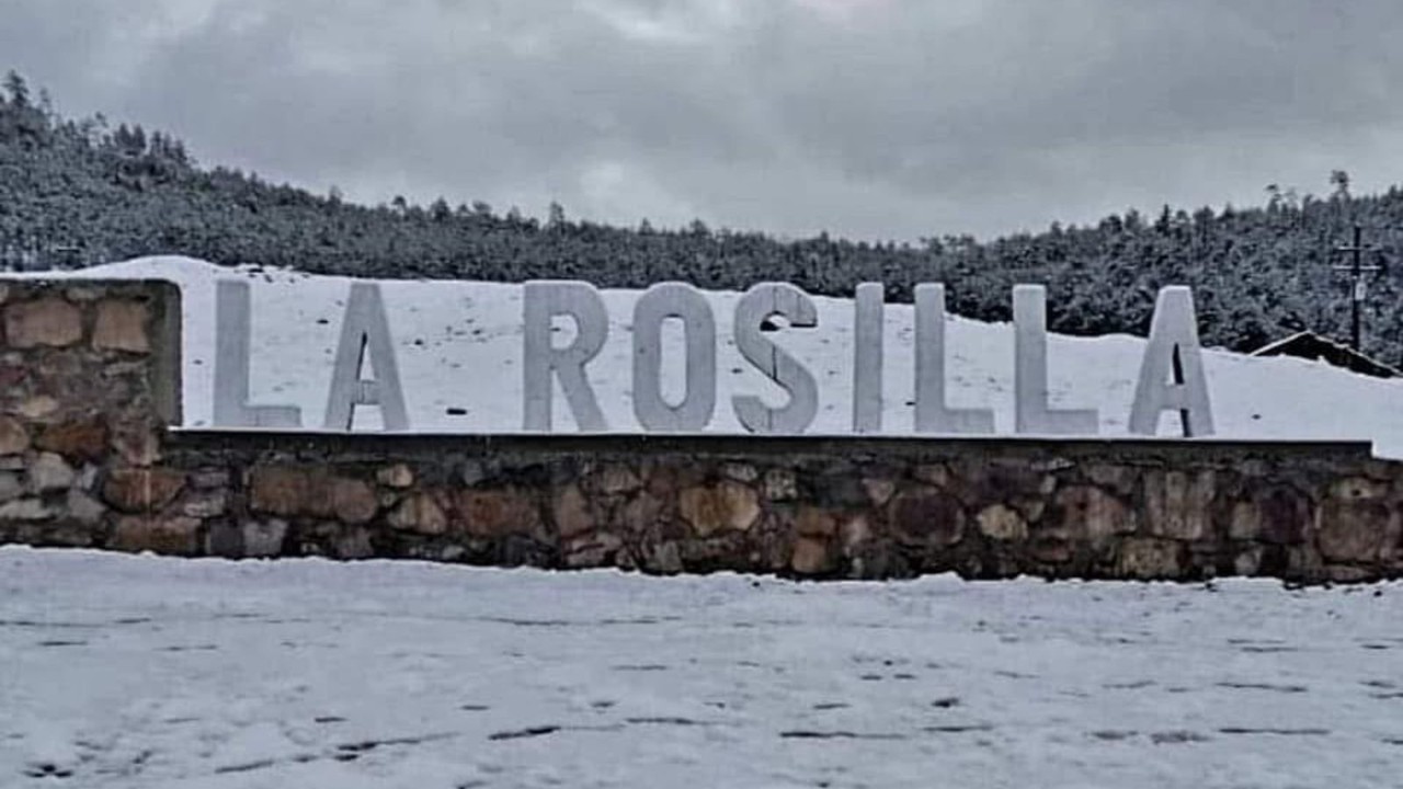 La Rosilla tras una intensa nevada. Foto: Facebook NUEVO IDEAL DURANGO.