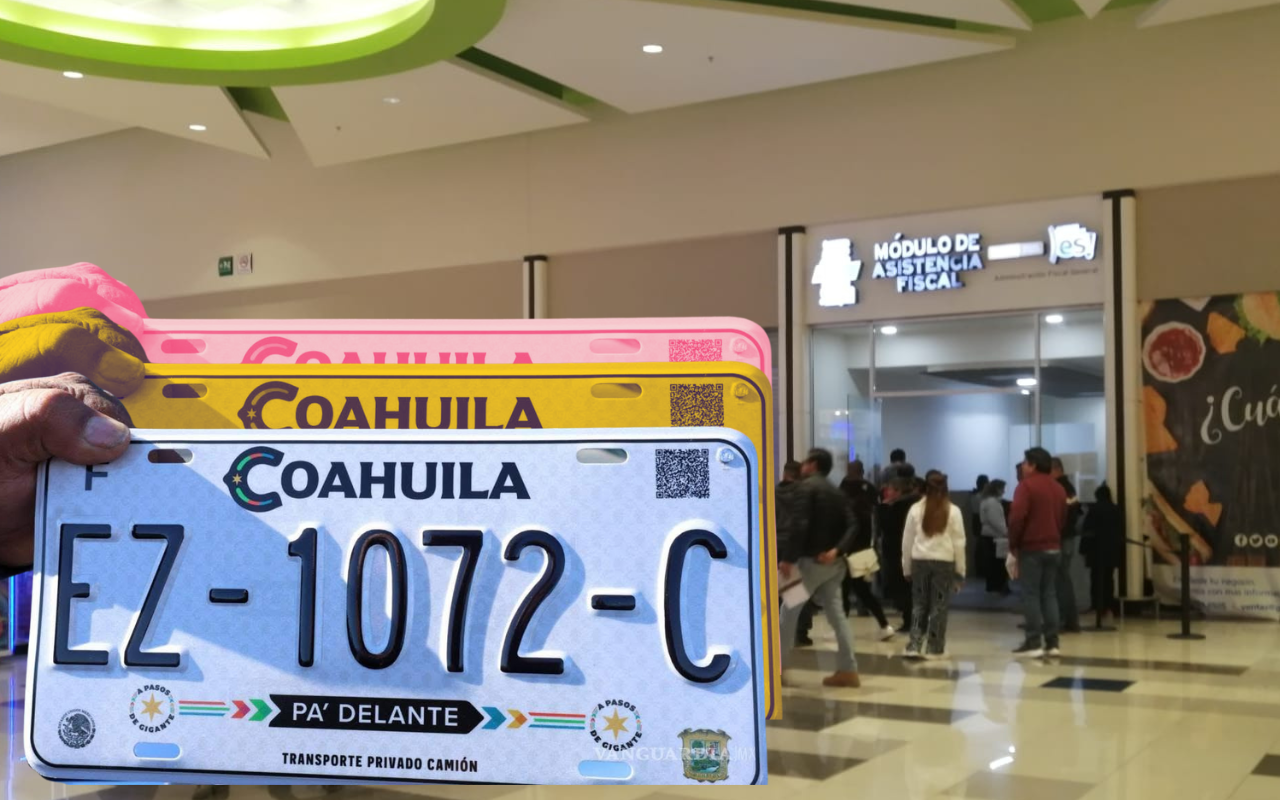 Modulos para pagar las placas vehiculares en Coahuila / Foto: Victor Martinez | Gobierno de Arteaga | Canva