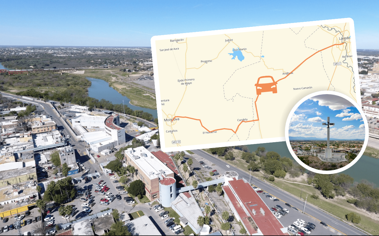 Viajar por carretera de Monclova a Nuevo Laredo / Foto: México Factory | Gobierno de Monclova | Mejores Rutas | Canva