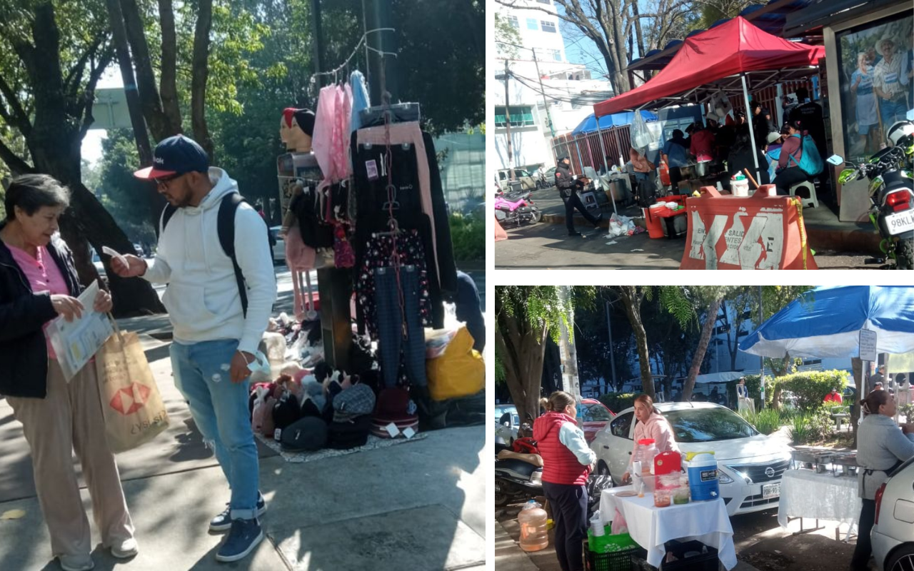 Comerciantes en Tlapan Foto: Laura Ávila, editado en Canva