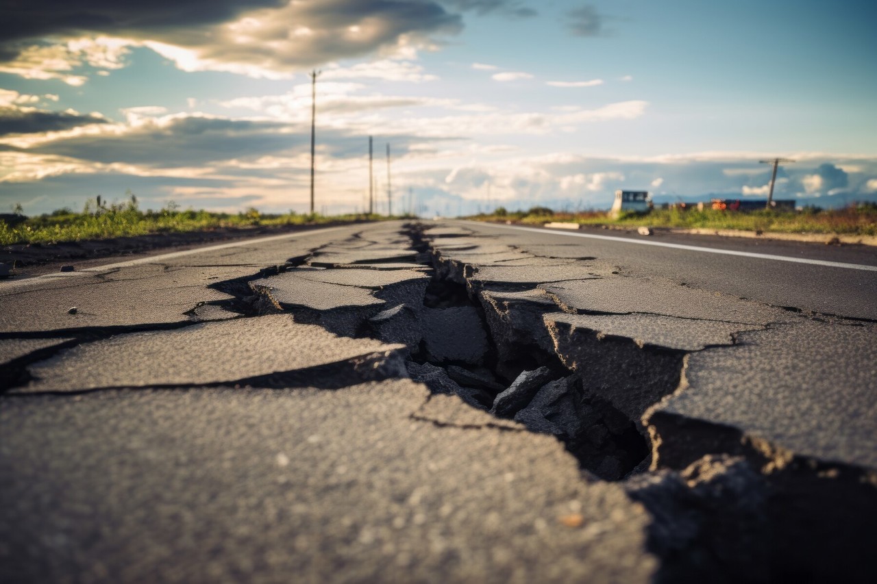 Imagen ilustrativa de una calle dañada por sismo. Foto: Freepik