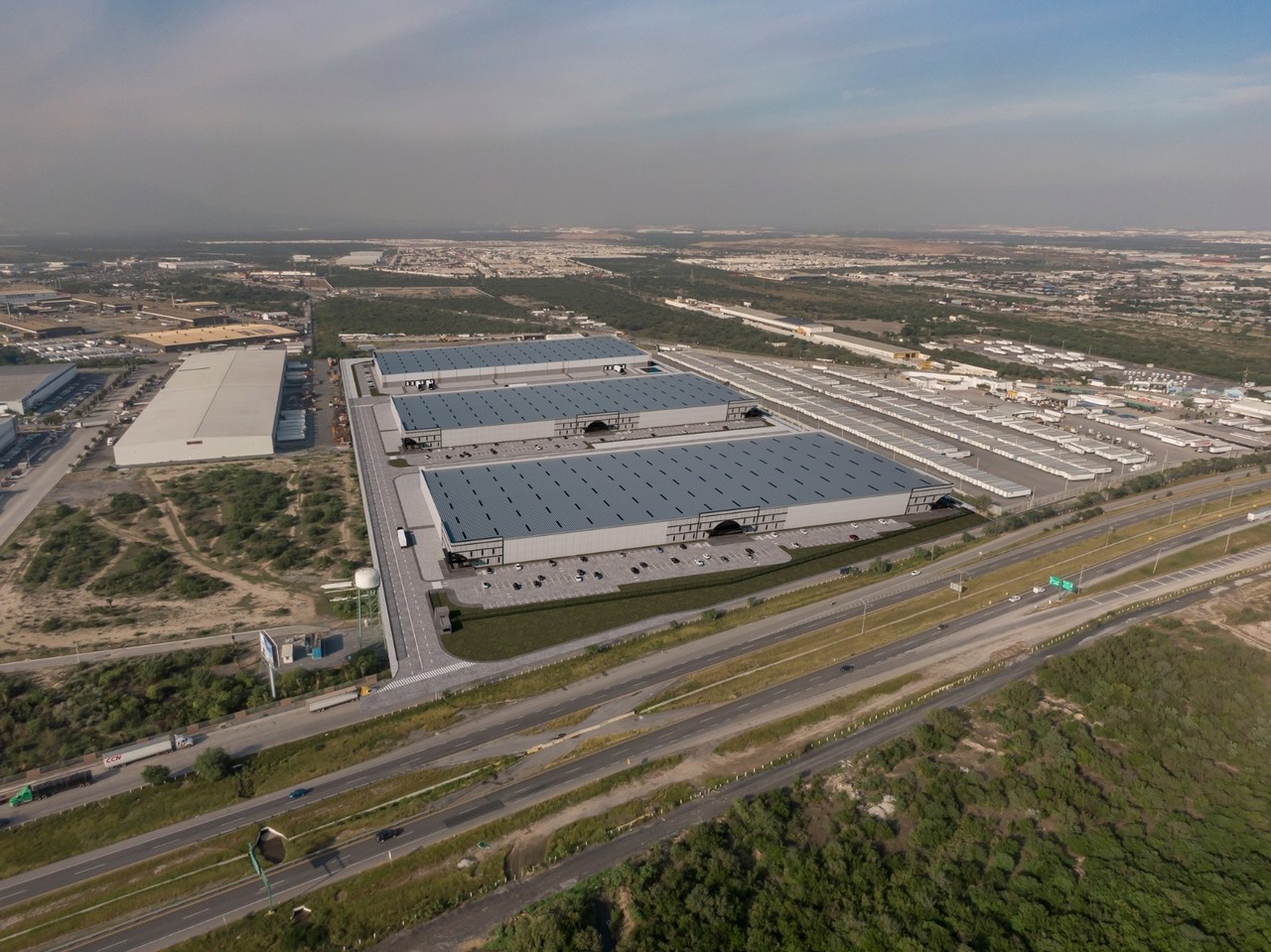 El Smart Park FINSA en Escobedo que ha logrado consolidarse como líder del mercado de parques industriales. Foto: Finsa.