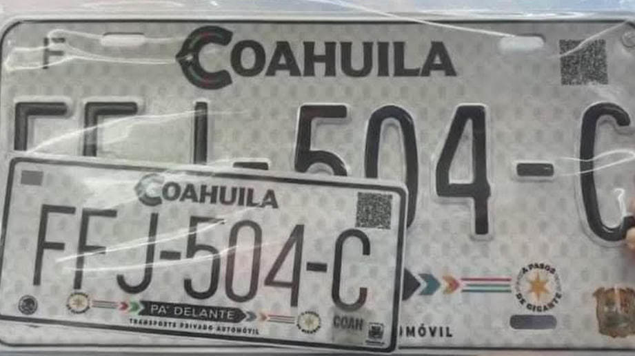 Así lucen las nuevas placas vehiculares en Coahuila. (Fotografía: Redes sociales)