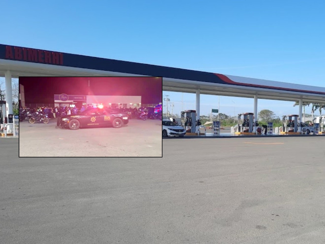 La SSP informó que dos unidades acudieron una gasolinera al norte de Mérida tras la denuncia de supuestos disparos de arma de fuego en el lugar.- Fuente Orlando Hoyos