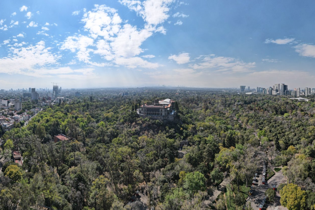 Vista aérea del Bosque de Chapultepec.    Foto: @ChapultepecCDMX