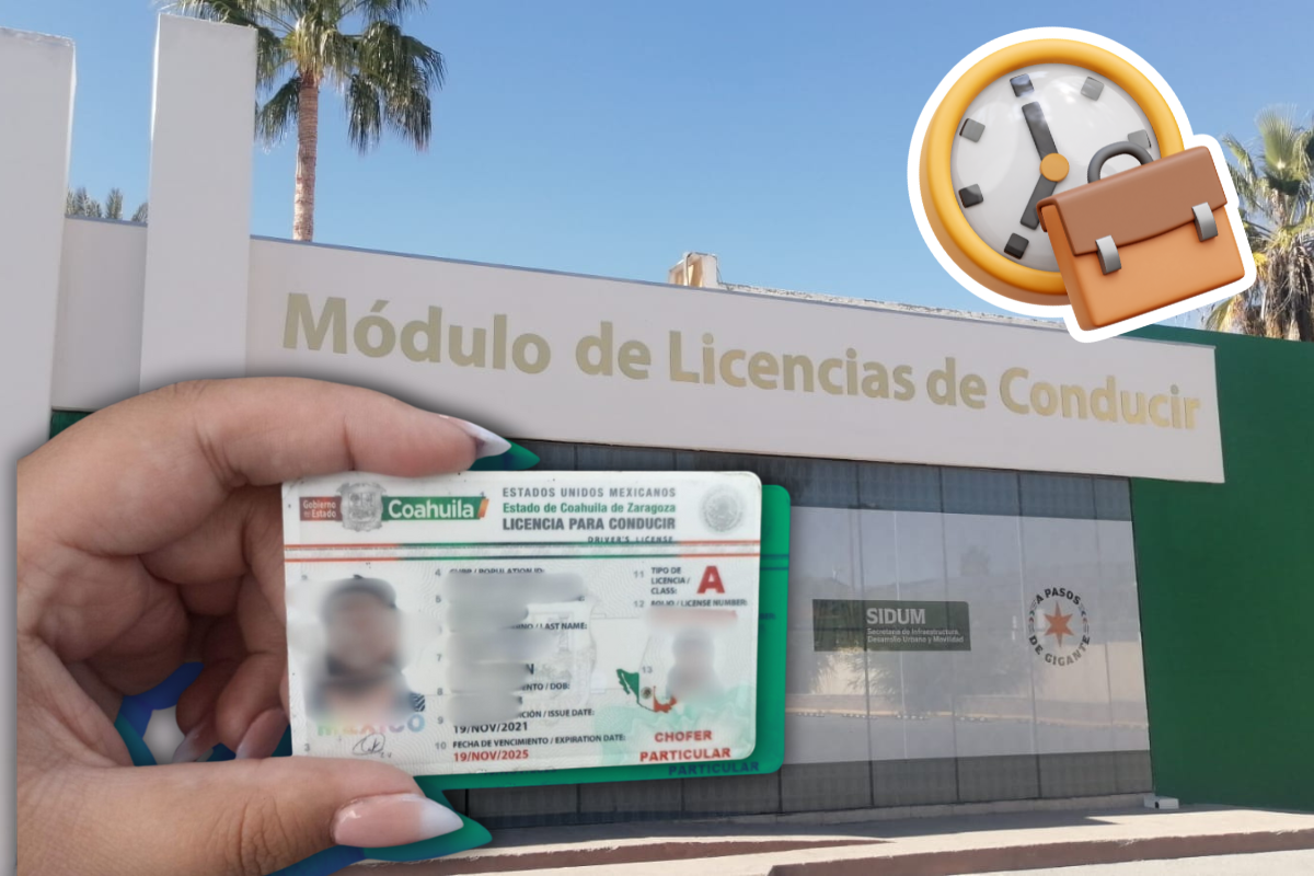 Módulo de licencias de conducir en Coahuila para realizar el trámite / Foto: Claudia Alamaraz | Ana Escobedo | Canva