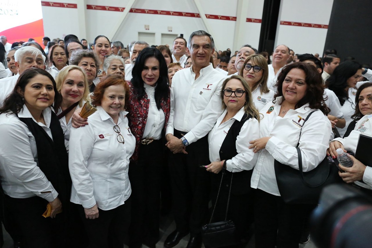 Gobernador Americo Villarreal Anaya en evento al Premio Estatal de Antigüedad en el Servicio Público 2024. Foto: Gobierno del Estado