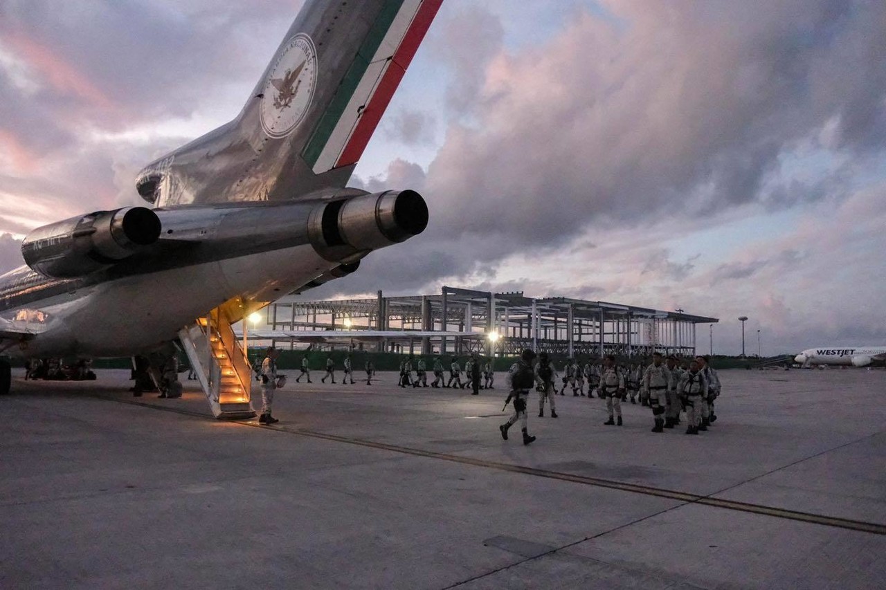 El gobierno de México inició este martes el despliegue de más de 10 mil elementos de la Guardia Nacional y el Ejército en la frontera norte, con un refuerzo importante en Tamaulipas. Foto: Gobierno de México