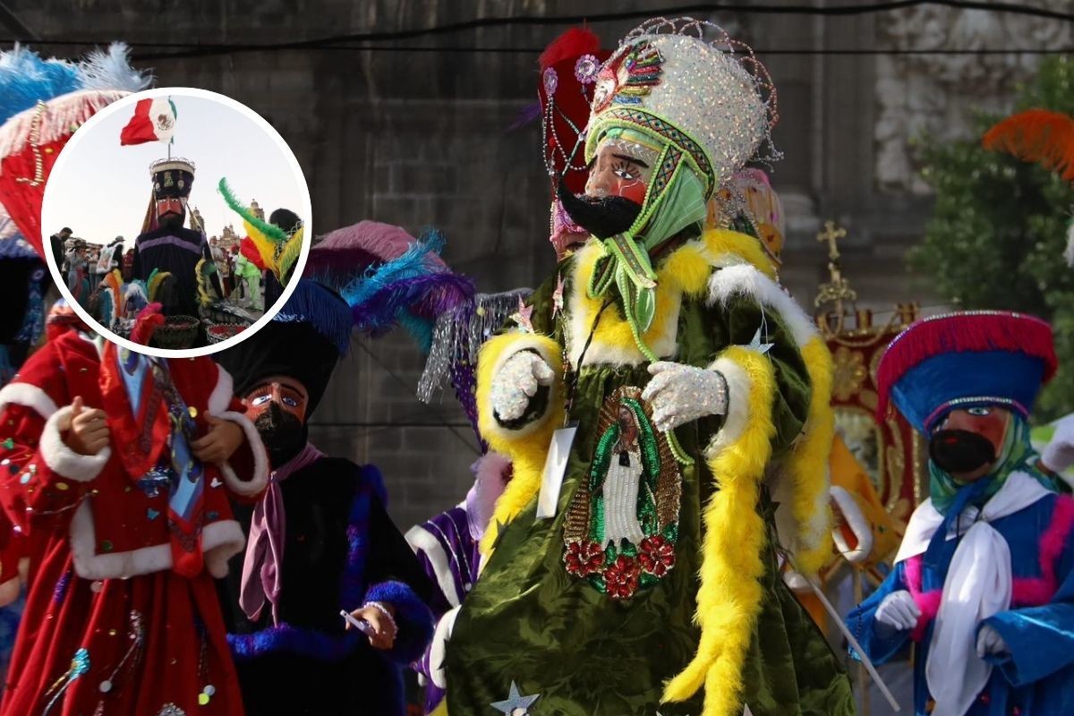 Personas caracterizadas para el Carnaval de Carnavales. Foto: Foto portada, crédito: Secretaria de Cultura CDMX / Edición Canva