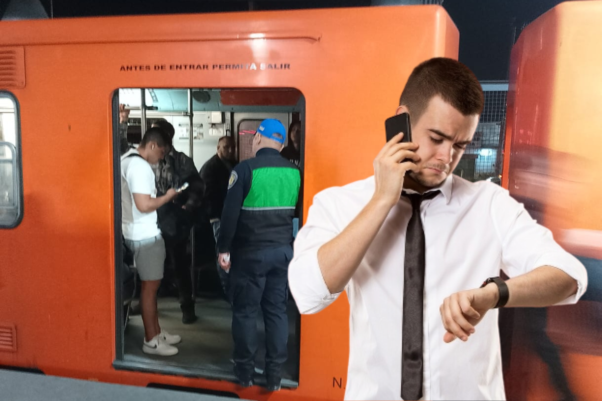 Personas en el vagón del Metro detenido.   Foto: X (@MetroCDMX) y Freepik | Canva