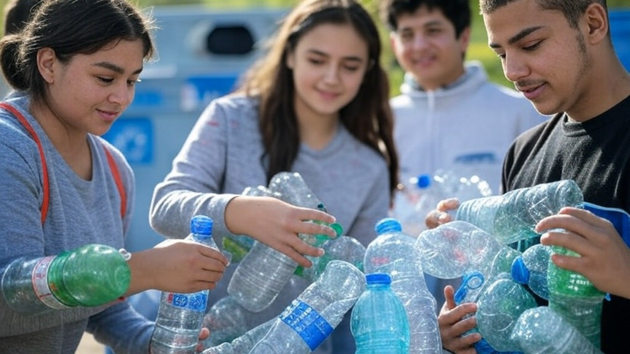 Descuentos en cines y en otros establecimientos serán algunos de los incentivos que las autoridades darán a cambio de reciclar materiales como botellas de plástico y de vidrio. Foto: X IA Grok.