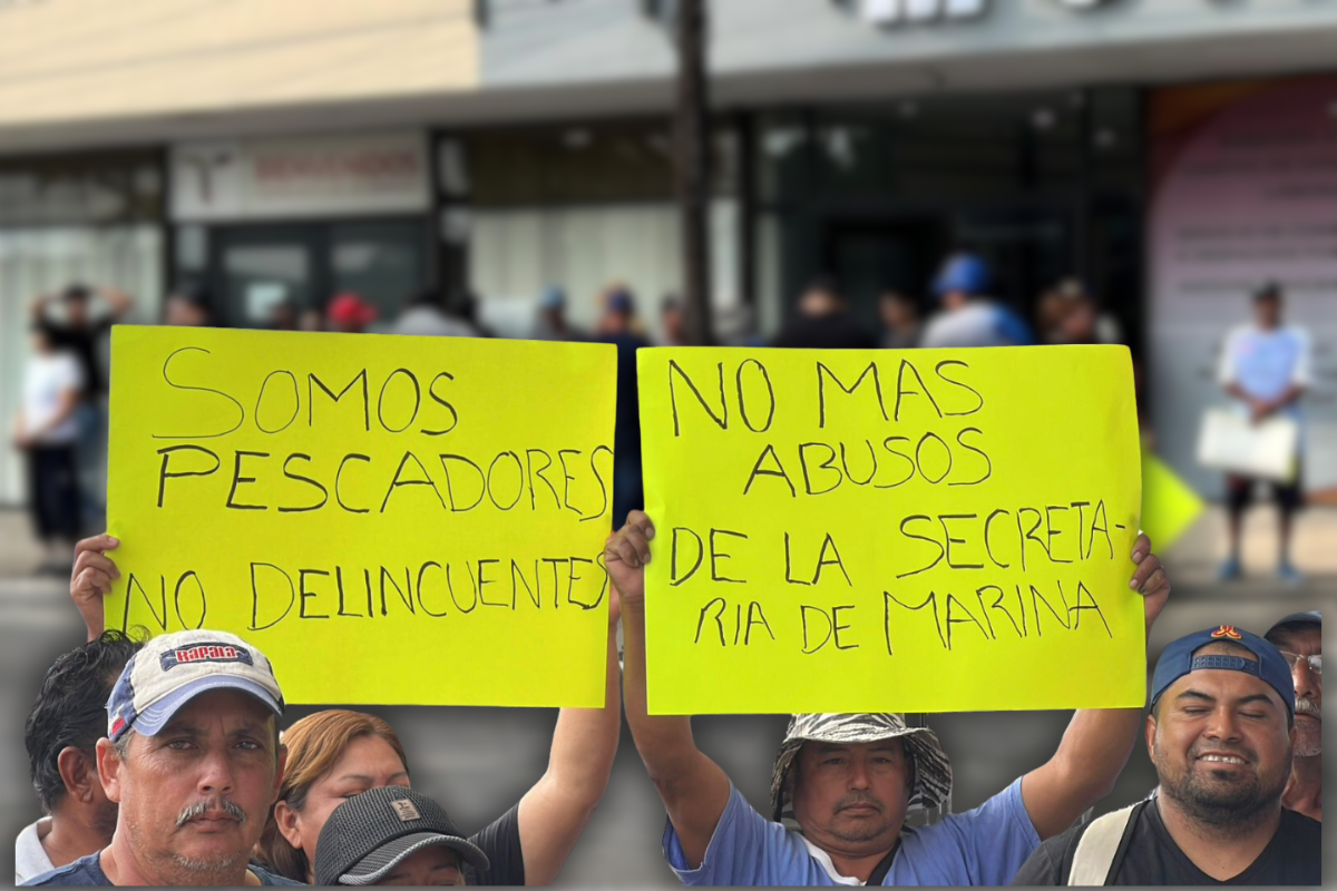 Pescadores 'libres' alzaron la voz contra la Secretaría de Marina. Foto: Carlos García