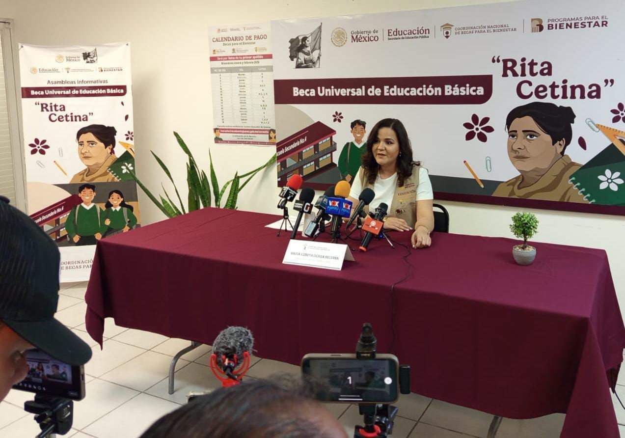 La nueva Beca Universal de Educación Básica “Rita Cetina” es un Programa Prioritario del Gobierno de México, dirigido a familias con hijas, hijos o menores a su cuidado inscritos en preescolar, primaria o secundaria. Foto: Victoria Jiménez