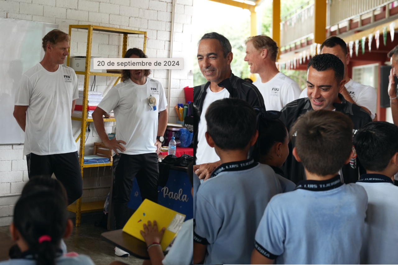 Leyendas FIFA cumplen sueño de niños en visita a escuelas de Monterrey 