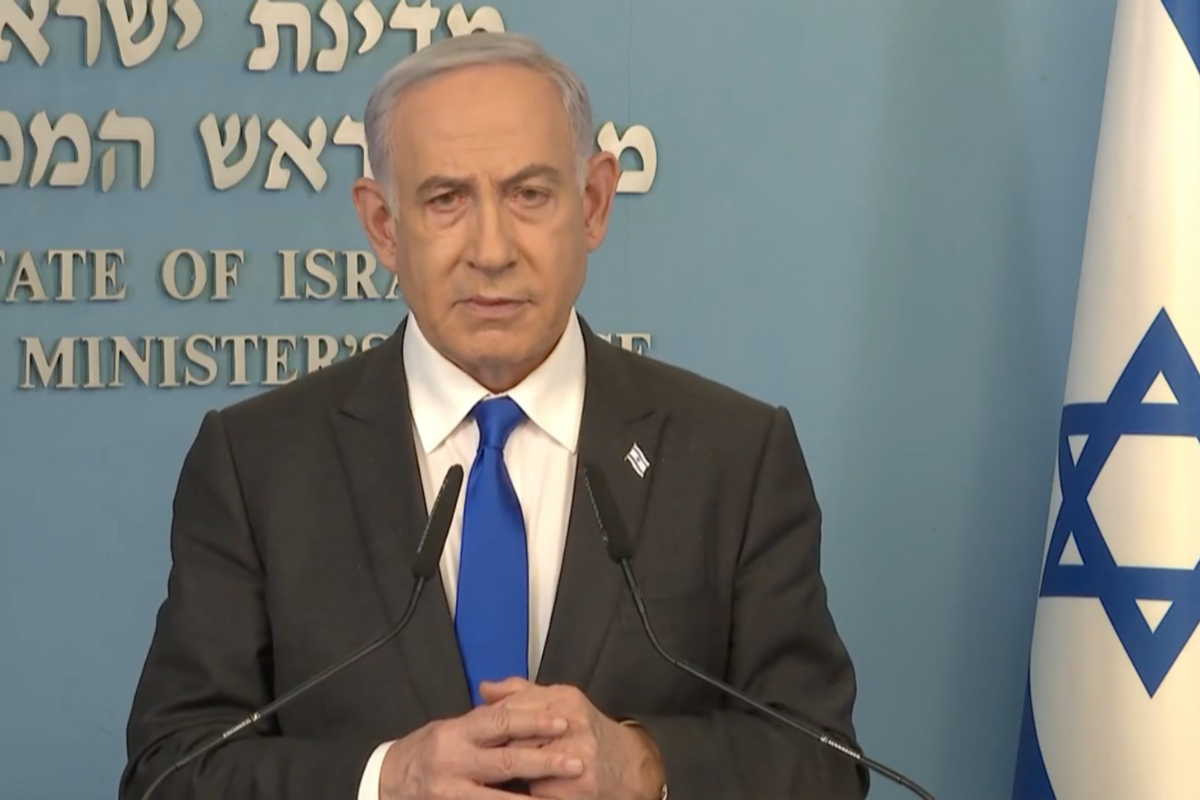 Benjamín Netanyahu ofreció una conferencia de prensa desde su oficina este miércoles 7 de febrero de 2024. Fuente: X( antes Twitter)/@IsraeliPM_heb