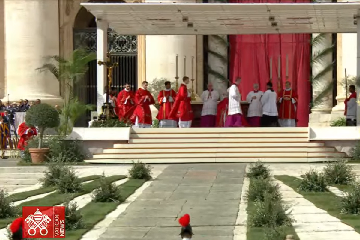 'Domingo de Ramos' en el Vaticano. Foto tomada de: (YouTube) Vatican News Español.