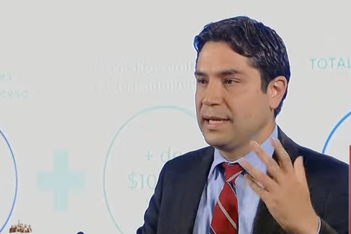 Antonio Martínez Dagnino, director del SAT, en conferencia de prensa del 20 de marzo de 2024. Foto: YouTube