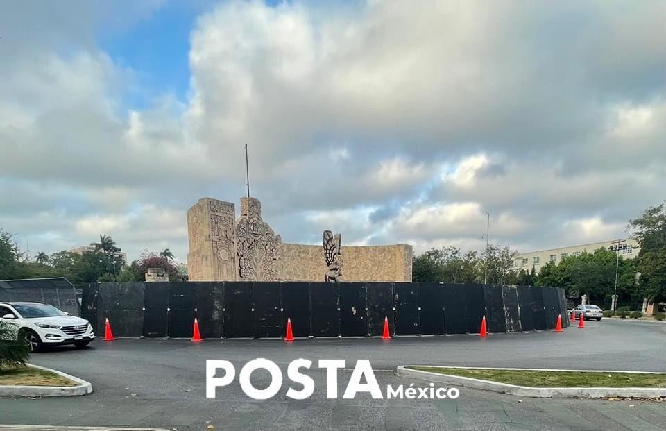Blindan Monumento a la Patria en Paseo de Montejo . Foto: Patricia Euan