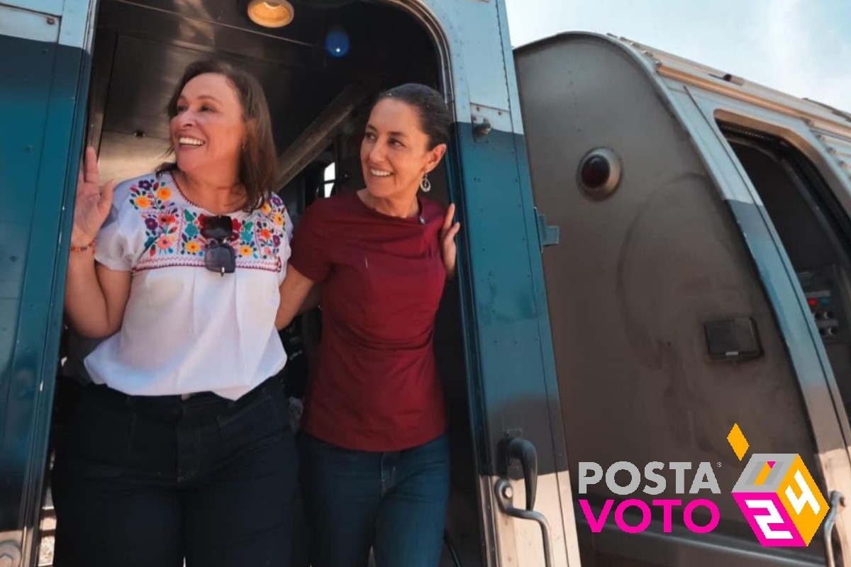 Rocío Nahle acompañó a Claudia Sheinbaum durante su visita en Veracruz para anunciar proyectos como el libramiento de Córdoba-Orizaba Foto: Equipo de campaña