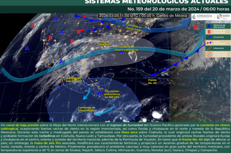 Adiós al frente frío 40 en México: alerta de torbellinos en el norte y lluvias