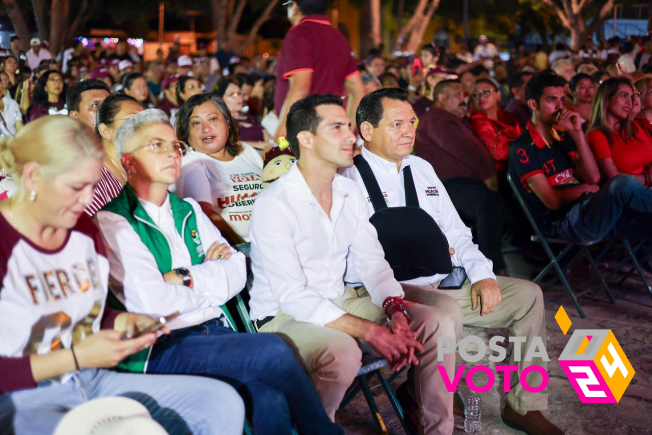 Los candidatos al gobierno de Yucatán por Morena se reúnen con militantes de su partido en parques de Mérida para ver el primer debate presidencial. Foto:  Patricia Euan / POSTA