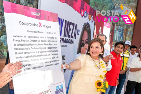 Xóchitl Gálvez firma compromiso para solventar crisis hídrica en Cuernavaca