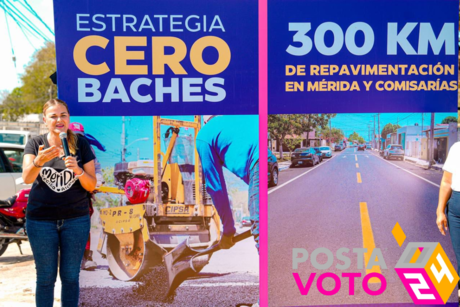 Cecilia Patrón, promete cero baches y 300 kilómetros repavimentados en Mérida