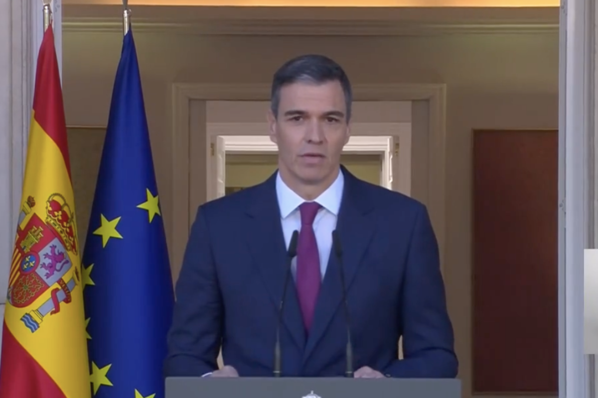 Pedro Sánchez, presidente de España, en su video declaración del 29 de abril del 2024. Captura de pantalla/X (@desdelamoncloa)
