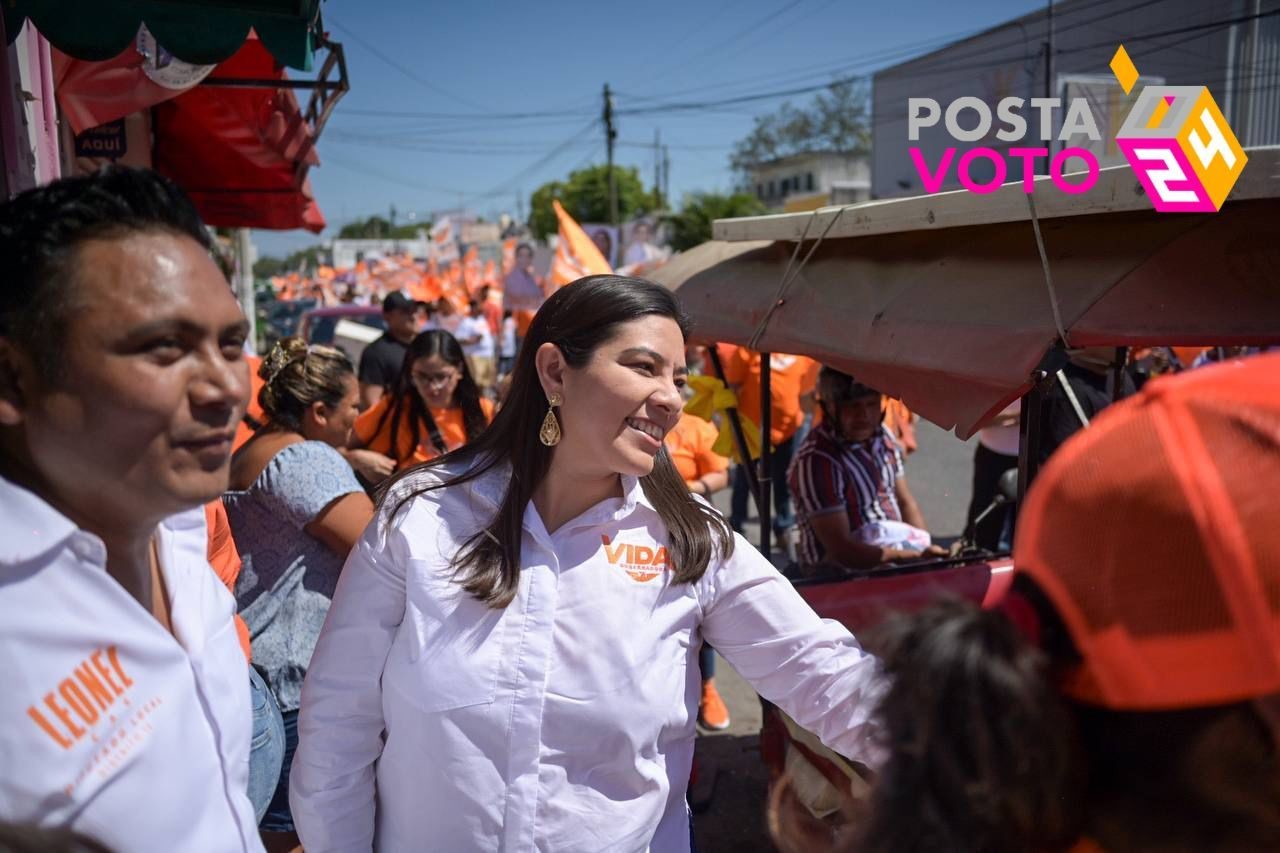 Vida Gómez Herrera en campaña para la gubernatura de Yucatán. Foto: Especial