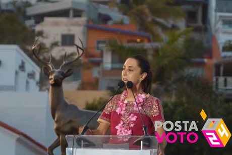 Claudia Sheinbaum sufre caída durante mitin en Mazatlán