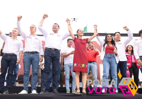 Sheinbaum y Armenta prometen transformación en cierre de campaña en Puebla