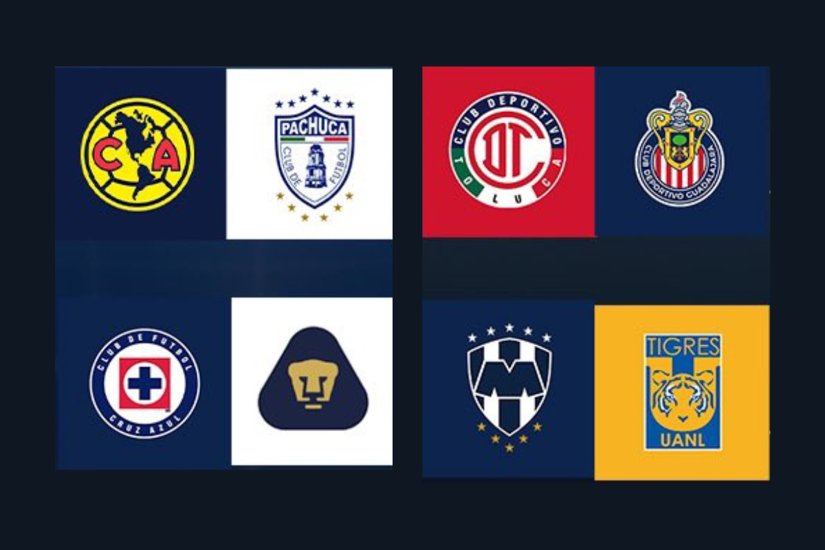 Escudos de los equipos mexicanos que jugarán los cuartos de final del Torneo Clausura 2024. Foto: Especial