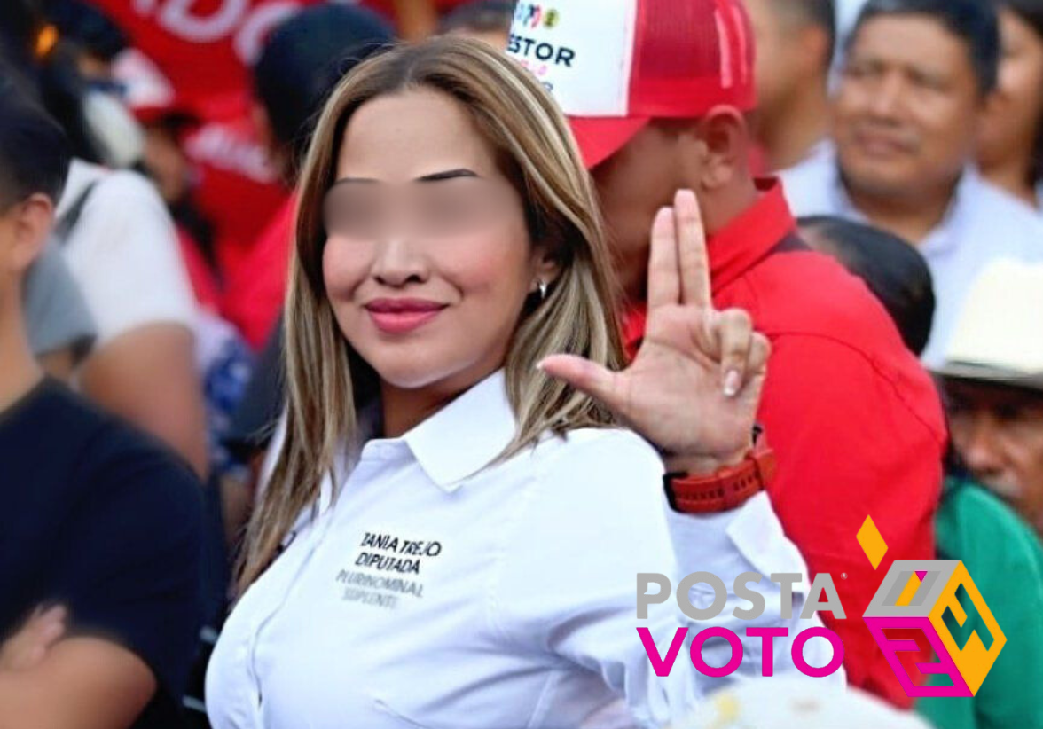 Tania Félix N, candidata suplente por PAN, PRI y PRD, fue arrestada en operativo en la colonia Tres Cruces de Puebla por elementos de la Marina y SSP. Foto: Cortesía