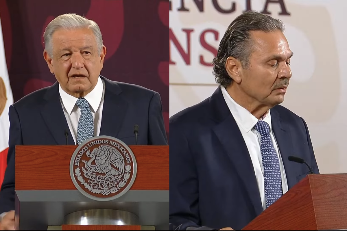AMLO y Octavio Romero Oropeza en conferencia de prensa del 6 de mayo de 2024. Captura de pantalla/YouTube
