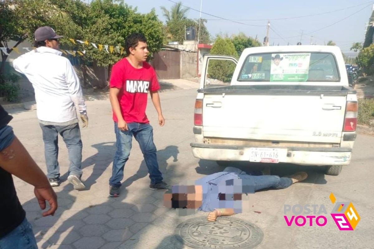El candidato quedó baleado debajo de un vehículo Foto: 'X'(Twitter) @tndnciadigital