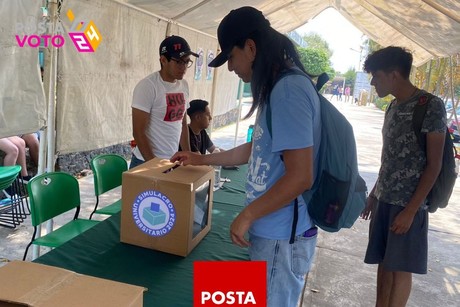 Jóvenes de universidades realizan simulacro de votación en Veracruz