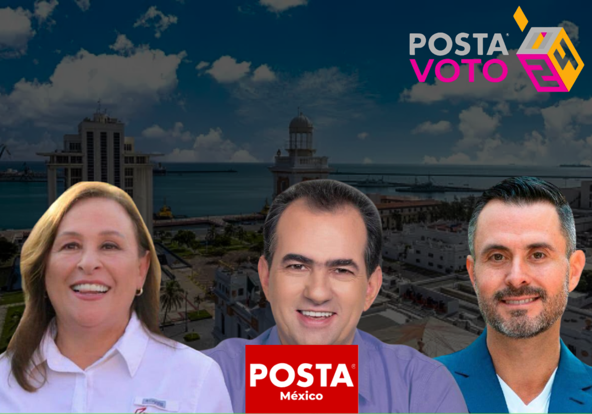 Con Polo Deschamps a la izquierda, Pepe Yunes al centro y Rocío Nahle a la derecha, se espera un debate dinámico y enérgico entre los candidatos. Foto: Especial POSTA