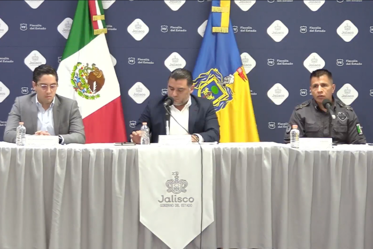 Conferencia de prensa de la Fiscalía General del Estado de Jalisco del martes 21 de mayo de 2024. Captura de pantallo/Facebook