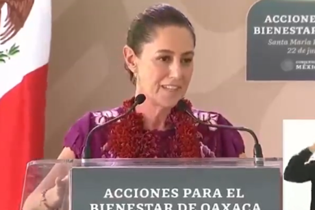 Sismo en Huatulco sorprende a Claudia Sheinbaum durante discurso en Oaxaca VIDEO