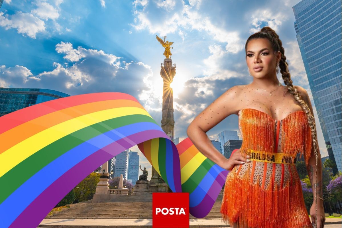 Bandera del Orgullo LGBTIQ , el Ángel de la Independencia y Kimberly 'la más preciosa'. Foto: POSTA