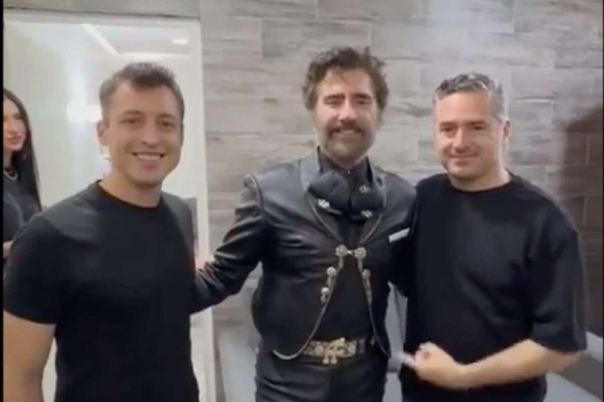 Luis Dolando Colosio, Alejandro Fernández y Checo Barrera en su video felicitación a Pablo Lemus. Captura de pantalla / X
