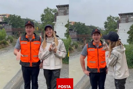 Samuel García y Mariana adoptan a un perrito tras la tormenta 'Alberto'