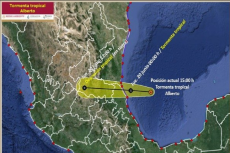 Tormenta Tropical 'Alberto' está a 210 km de impactar Veracruz y Tamaulipas