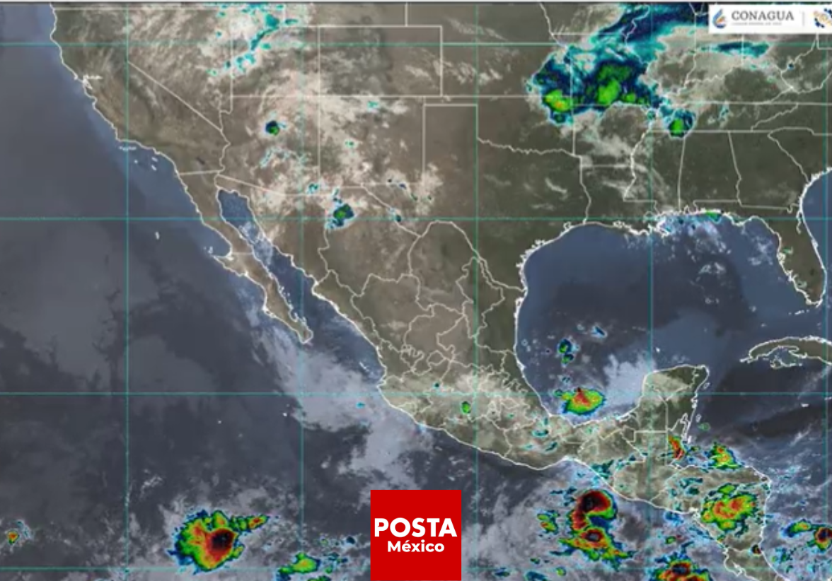 Con la onda tropical 4 desapareciendo, México se prepara para intensas lluvias y tormentas eléctricas en múltiples regiones. Foto: Conagua