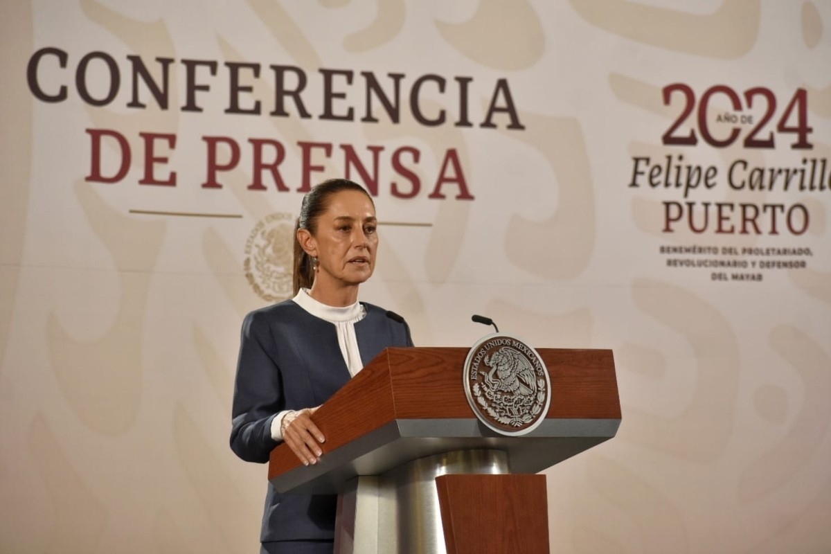 Claudia Sheinbaum en conferencia de prensa en Palacio Nacional Foto: Enrique Pérez