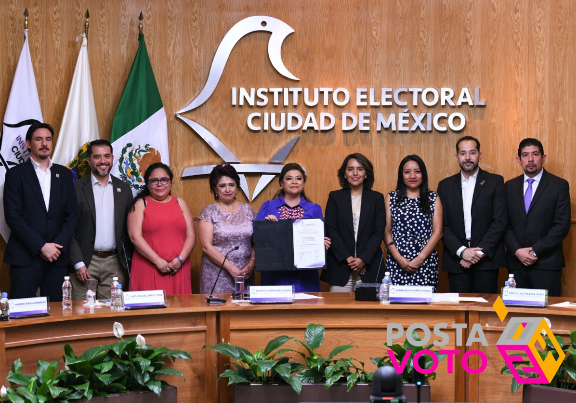 Clara Marina Brugada Molina, de la coalición “Sigamos Haciendo Historia”, fue oficialmente acreditada como Jefa de Gobierno de la Ciudad de México por el Instituto Electoral de Ciudad de México (IECM). Foto: Cortesía