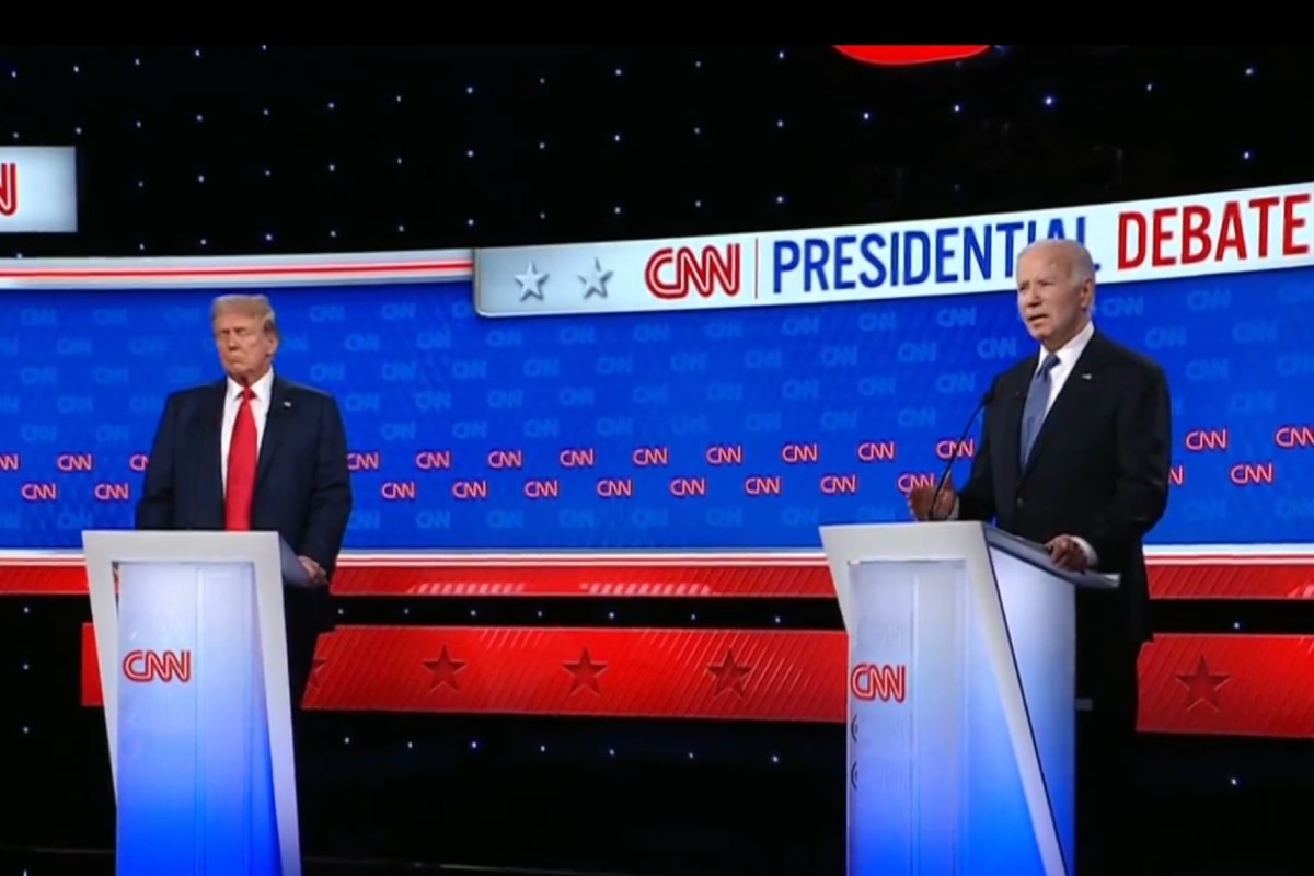 Donald Trump y Joe Biden en el debate presidencial Foto: 'X'(Twitter) @CNN